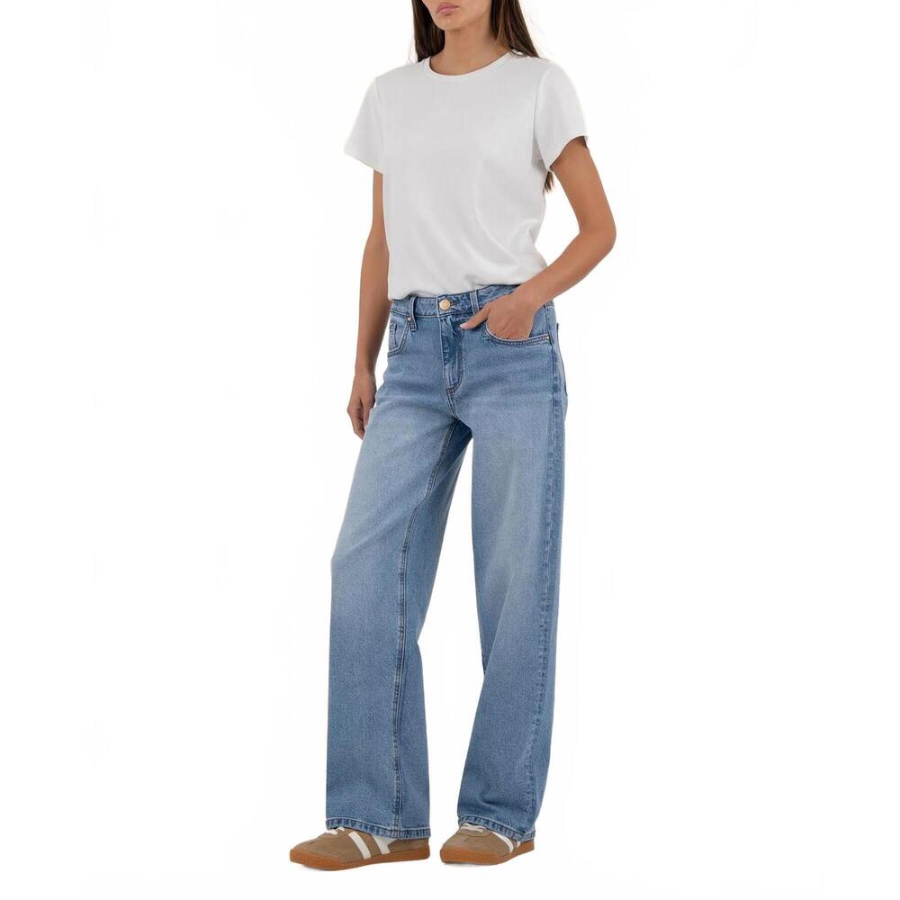 NEW KUT FROM THE KLOTH selena baggy low rise straight leg jeans in bravery light
